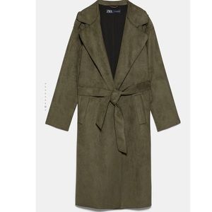 ***SOLD*** ZARA Faux Suede Trench Coat